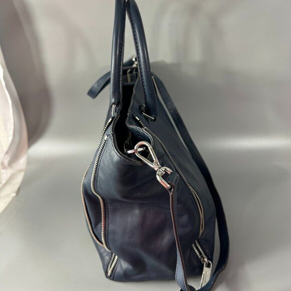 MICHAEL MICHAEL KORS NEWMAN NAVY BLUE LEATHER LARGE TOTE,SHOULDER BAG,CROSSBODY - Picture 10 of 15